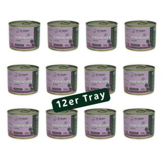 Dr. Zieglers Katzenmenü "Kaninchen mit Käse" 200 g 12er Tray