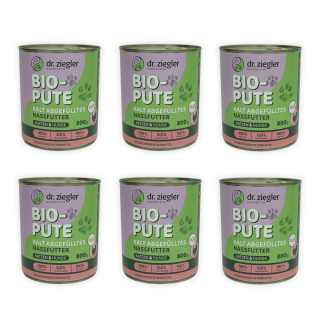 Dr. Zieglers Bio - Pute PUR 800g 6er Tray